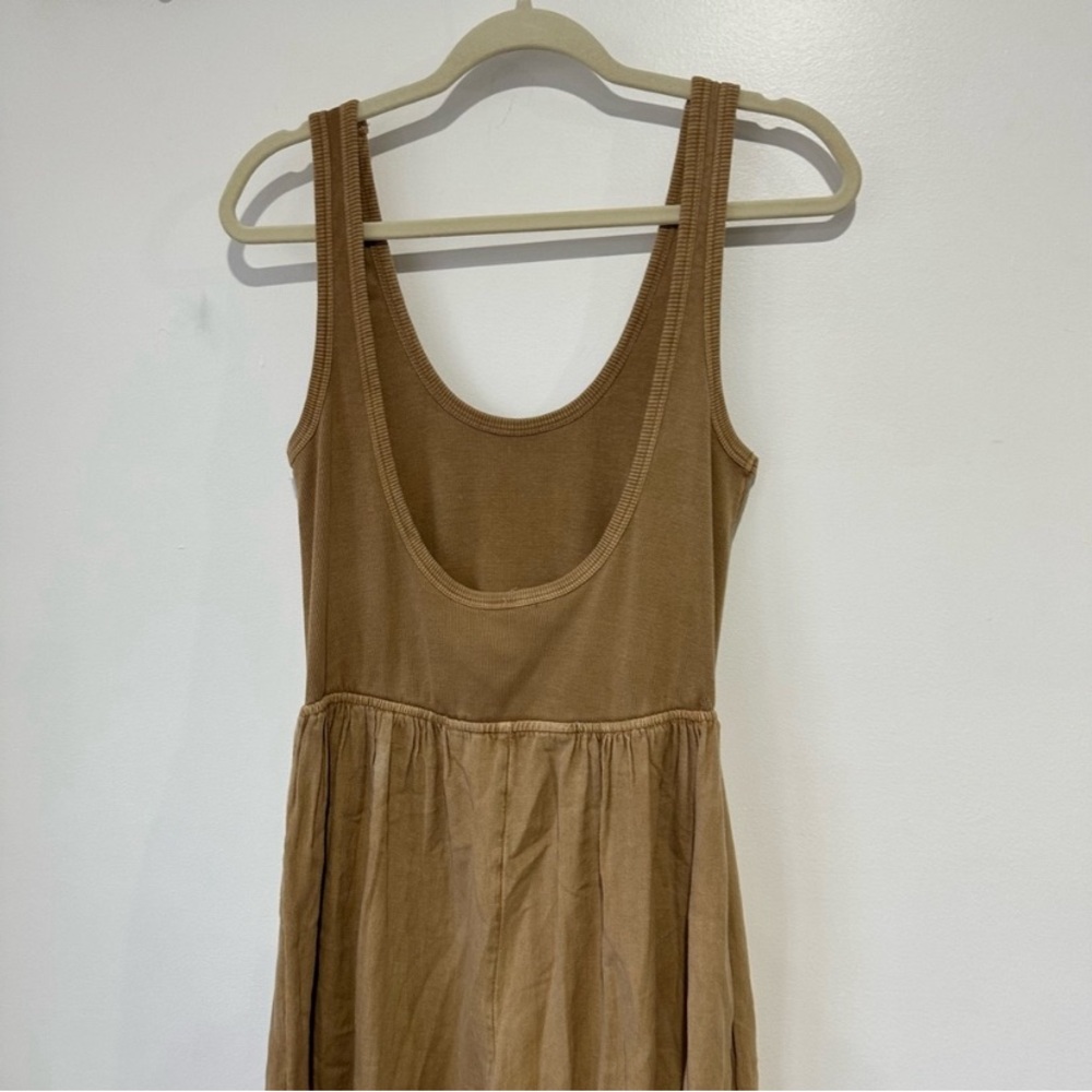 NEW Free People Dune Breeze Rubbed Tank One-Piece Jumpsuit Tan
